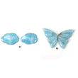 BLUE LARIMAR Gemstone Carving : Natural Untreated Unheated Larimar Bi-Color Hand Carved Cloud & Butterfly Sets