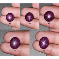 Star Ruby Gemstone Cabochon : Natural Untreated Unheated Red 6Ray Star Ruby Oval Shape