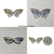 LABRADORITE Gemstone Carving : Natural Untreated Unheated Labradorite Hand Carved Butterfly Pair (With Video)