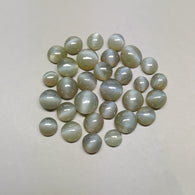 CHRYSOBERYL CAT'S EYE Gemstone Cabochon : 15.65cts  Natural Untreated Unheated Cat's Eye Round Shape 3.5mm - 5.5mm 30pcs