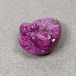 Red RUBY Gemstone Carving : 51.80cts Natural Untreated Ruby Hand Carved LORD HANUMAN 22.5*24mm*10(h) (With Video)