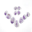 PURPLE AMETHYST Gemstone Carving : 75.45cts Natural Untreated Amethyst Hand Carved Leaves 18*13mm - 29*17mm 11pcs (With Video)