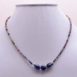 SAPPHIRE Gemstone Necklace Natural Untreated BLUE & MULTI Sapphire Beads Necklace Silver 17.8" Single Strand Women Beaded Necklace (With Video)