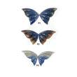 MULTI SAPPHIRE Gemstone Carving : Natural Untreated Bi-Color Sapphire Hand Carved BUTTERFLY Pair