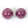 RED RUBY Gemstone CABOCHON : 56.30cts Natural Untreated Unheated Ruby Gemstone Round Beads Balls Drilled 14mm For Earrings