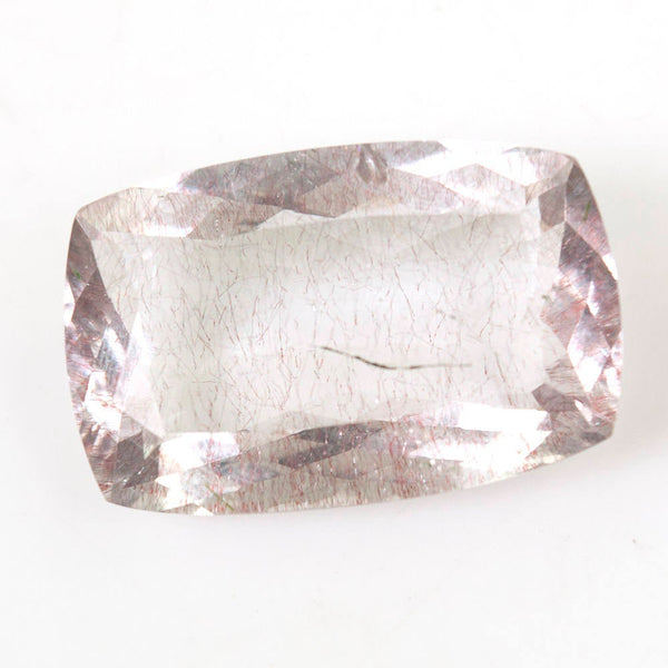 RUTILE AMETHYST Gemstone Cut : 32cts Natural Untreated Amethyst Gemstone Cushion Shape Normal Cut 27*17mm*9(h) 1pc For Jewelry