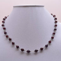 Gemstone Beaded Necklace : Genuine 100% Natural Untreated Red Ruby Gemstones Round Balls 925 Sterling Silver Chain Necklace 18