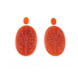 CHATOYANT ORANGE ONYX Gemstone Carving : 72.50cts Natural Onyx Gemstone Oval Shape Hand Carved 10*8mm - 44.5*30mm Pair For Jewelry
