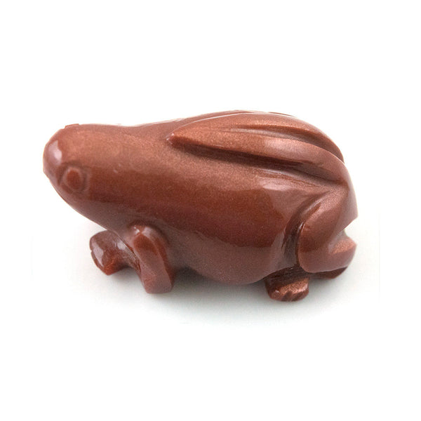 Synthetic SUNSTONE Gemstone FROG Carving : 110.00cts  Sunstone Gemstone Hand Carved Frog Cabochon 41*24mm*18(h) Animal Carving