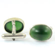 SERPENTINE Gemstone CUFF LINK : 925 Sterling Silver Natural Green Serpentine Gemstone Oval Cabochon Bezel Set Fine Jewelry Cufflink For Gift