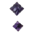 PURPLE AMETHYST Gemstone Carving : 38.50cts Natural Untreated Amethyst Hand Carved FLOWER 15mm - 21mm 2pcs (With Video)