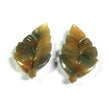 MULTI SAPPHIRE Gemstone LEAF Carving : 19cts Natural Untreated Unheated Sapphire Gemstone Hand Carved Indian Leaf 32*15mm Pair For Jewelry