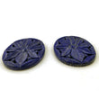 LAPIS LAZULI Gemstone Carving : 97cts 100% Natural Untreated Unheated Blue Lapis Gemstone Hand Carved Oval Shape 49*31mm Pair For Jewelry