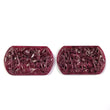 RED RUBY Gemstone Carving : 109.00cts Natural Untreated Unheated Ruby Hand Carved Flat Back Uneven Shape 44*26mm Pair (With Video)