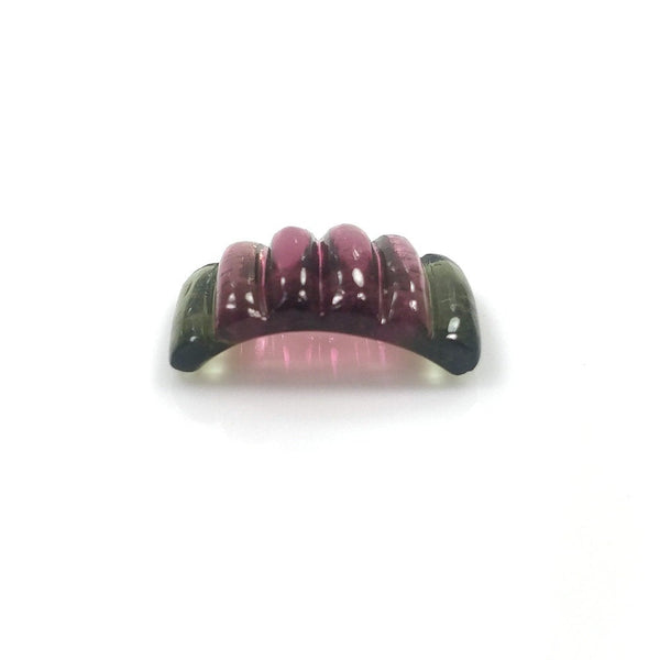 Watermelon TOURMALINE Gemstone CARVING : 9.00cts Natural Untreated Tourmaline Gemstone Uneven Shape Hand Carved 19*10mm*7(h) 1 pc For Ring