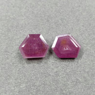 Raspberry Sheen PINK SAPPHIRE Gemstone Cut September Birthstone : 11.60cts Natural Untreated Sapphire Gemstone Hexagon Shape Normal Cut 13*11mm Pair For Jewelry