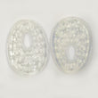 WHITE ONYX Gemstone Carving  : 63.00cts Natural Color Enhanced ONYX Gemstone Hand Carved Egg Shape 44*31mm Pair For Jewelry