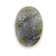 BLUE LABRADORITE Gemstone CARVING : 8.50cts Natural Untreated Labradorite Gemstone Oval Shape Hand Carved Both Side 20*14mm 1pc For Jewelry