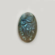 BLUE LABRADORITE Gemstone CARVING : 26cts Natural Untreated Labradorite Gemstone Oval Shape Hand Carved 30*19mm*6(h) 1pc For Pendant
