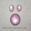 STAR SAPPHIRE Gemstone Cabochon : 41.50cts Natural Untreated 6Ray Pink Star Sapphire Gemstone Oval Cabochon 19*16mm*9(h) - 11*8mm*6(h) 3pcs