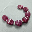 Red RUBY Gemstone Loose Beads: 154ct Natural Glass Filled Ruby Gemstone Fancy Hand Carved Beads Tumble 16.5*13mm*10(h) - 15*13mm*10.5(h) 7pc