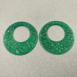 GREEN ONYX Gemstone Carving  : 96.50cts Natural Color Enhanced ONYX Gemstone Hand Carved Round Shape 59mm Pair For Jewelry