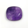 Purple AMETHYST Gemstone Carving : 39.50cts Natural Untreated Amethyst Hand Carved Cushion HONEYBEE 26mm*7(h) (WIth Video)