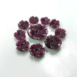 RED RUBY Gemstone Carving : 51.00cts Natural Untreated Red Ruby Gemstone Hand Carved Round FLOWER Shape 9mm - 17mm 10pcs Lot For Jewelry