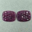 PURPLE SAPPHIRE Gemstone Carving : 73.83cts Natural Untreated Sapphire Gemstone Hand Carved Cushion Shape 30*24mm - 31*25mm 2pcs For Jewelry