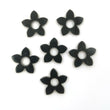 BLACK ONYX Gemstone FLOWER Carving : 13.04cts Natural Color Enhanced Onyx Gemstone Hand Carved Flower Shape 15mm 6pcs Lot For Jewelry