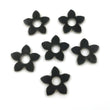 BLACK ONYX Gemstone FLOWER Carving : 13.04cts Natural Color Enhanced Onyx Gemstone Hand Carved Flower Shape 15mm 6pcs Lot For Jewelry
