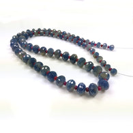 BLUE SAPPHIRE RUBY Gemstones Loose Beads : 368cts Natural Untreated Sapphire Gemstone Round Faceted Checker Cut Rondelle 22