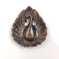 GOLDEN Brown Chocolate SAPPHIRE Gemstone Carving : 61.66cts Natural Untreated Sapphire Gemstone Hand Carved Dancing PEACOCK 40*35mm*7(h) 1pc
