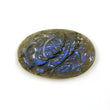 BLUE LABRADORITE Gemstone Carving : 29.44cts Natural Untreated Labradorite Hand Carved Both Side Oval Shape 30*19mm*8(h) (With Video)