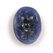 BLUE SAPPHIRE Gemstone Carving : 14.16cts Natural Untreated Unheated Sapphire Gemstone Hand Carved Oval Shape 20.5*16mm*5(h) 1pc For Pendant
