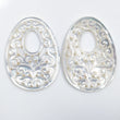 MOTHER OF PEARL Gemstone Carving : Natural Untreated White Handmade Mop Gemstone Hand Carved Both Side Egg Shape 43*31mm Pair For Jewelry