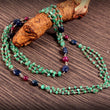 Ruby Emerald Sapphire Beads Necklace