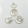 MOTHER OF PEARL Gemstone Cabochon : 16.79cts Natural Untreated White Mop Gemstone Round Shape Cabochon 12.5mm - 15.5mm 4pcs Lot For Jewelry