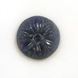 BLUE SAPPHIRE Gemstone Carving : Natural Untreated Unheated Sapphire Gemstone Hand Carved Round Shape 12mm - 13mm For Jewelry