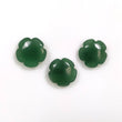GREEN QUARTZITE Gemstone FLOWER Carving : 17.50ct Natural Untreated Unheated Quartzite Gemstone Round Hand Carved 12.5mm-13mm  For Jewelry