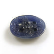 BLUE SAPPHIRE Gemstone Carving : 14.16cts Natural Untreated Unheated Sapphire Gemstone Hand Carved Oval Shape 20.5*16mm*5(h) 1pc For Pendant