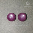 STAR RUBY Gemstone Cabochon : 12.50cts Natural Untreated Pinkish Red Star Ruby Gemstone Round Shape Cabochon 9mm Pair For Jewelry
