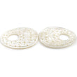 MOTHER OF PEARL Gemstone Carving : Natural Untreated White Handmade Mop Gemstone Hand Carved Both Side Egg Shape 43*31mm Pair For Jewelry