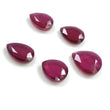 Pinkish Red RUBY Gemstone Normal Cut : 31.00cts Natural Glass Filled Ruby Pear Shape 15.5*12.5mm - 13*9mm 5pcs