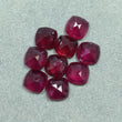 Pinkish RED RUBY Gemstone Normal Cut : 49.50cts Natural Glass Filled Ruby Cushion Shape 10mm 9pcs