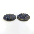 BLUE SAPPHIRE Gemstone Carving : 48.00cts Natural Untreated Unheated Sapphire Gemstone Hand Carved Oval Shape 26*18mm Pair For Jewelry
