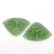 ANTIGORITE GREEN SERPENTINE Gemstone Carving : 43cts Natural Untreated Serpentine Gemstone Hand Carved Uneven Shape 44*28mm Pair For Jewelry