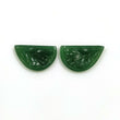 GREEN QUARTZITE Gemstone Carving : 13.00cts Natural Untreated Unheated Quartzite Gemstone Hand Carved Uneven Shape  21*12mm Pair For Jewelry