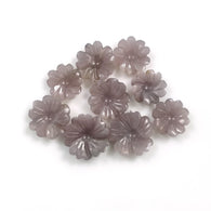 MULTI SAPPHIRE Gemstone FLOWER  : 20.50cts Natural Untreated Sapphire Gemstone Hand Carved Flower Round  8mm - 10.5mm 9pcs Lot For Jewelry
