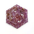 PINK SAPPHIRE Gemstone Carving : 42.00cts Natural Untreated Unheated Sapphire Gemstone Hand Carved Hexagon Shape 38*33mm 1pc For Pendant
